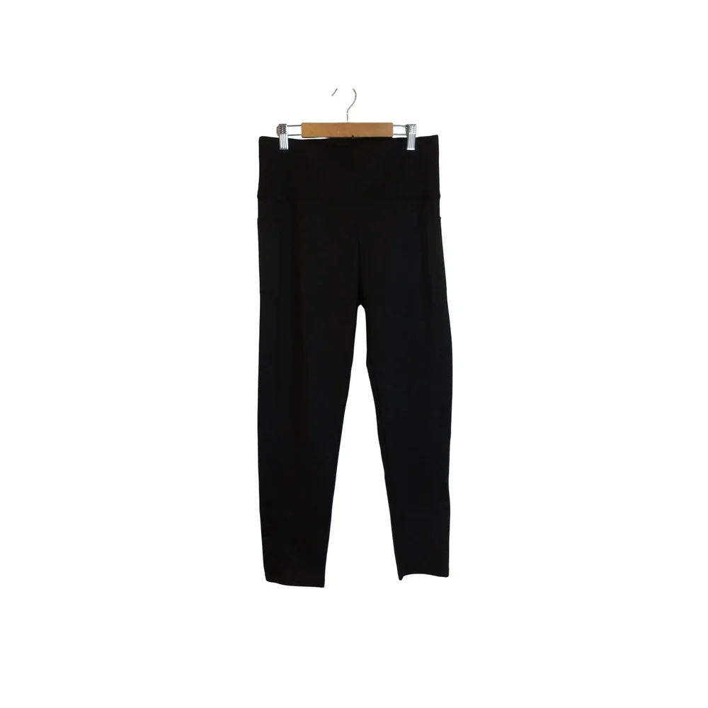 Black Leggings‎ with Pockets High Waisted Athletic Yoga Pants Size L/# 3554